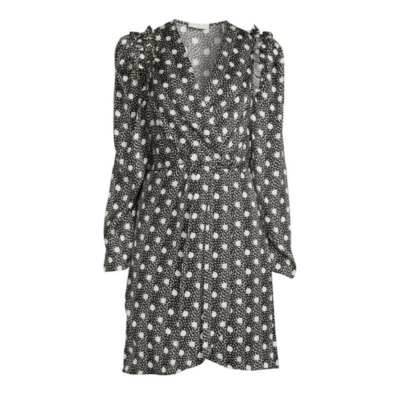 Sandro - Paris Roxane Polka Dot Faux Wrap Dress - Picture 1 of 6